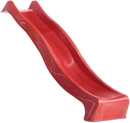 Gartenpirat Wellenrutsche 230 cm Rot mit Wasseranschluss für Podest 120 cm (+/-5 cm) Anbaurutsche inkl. Montageschrauben Kinderrutsche für Spielturm oder Schaukel