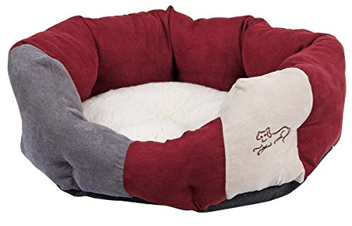 Kerbl Pet 81270 Kuschelbett Amelie, L 71 x B 64 cm, bordeauxrot/anthrazit