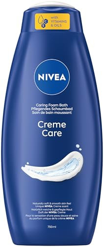 NIVEA Creme Care Pflegebad, pflegendes Schaumbad mit dem Duft der original NIVEA Creme, pH-hautfreundliche Formel mit Vitamin C & E und wertvollen Ölen (750 ml)