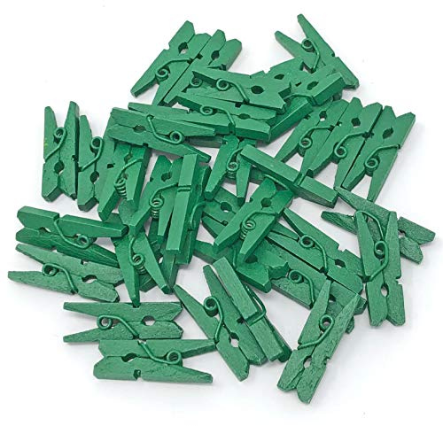 25 mm Mini Pinces à Linge en Bois Vert foncé Craft Scrapbooking pour décoration de fête de mariage vintage 25mm vert