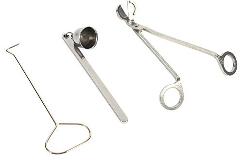 Yosoo Kerzenlöscher-Werkzeug, Dochtschneider, Kerzenhaken-Set, Edelstahl, 3 Stück