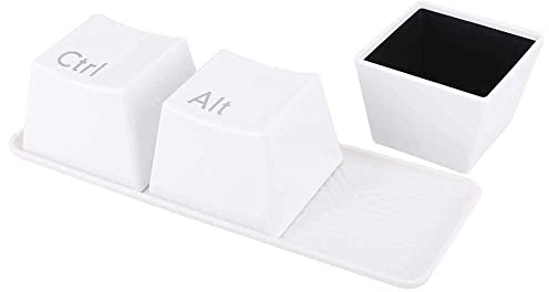 Lot de 3 tasse à café innovante, tasses touches ordinateur Ctrl, Alt, Del avec plateau, cadeau pour amis