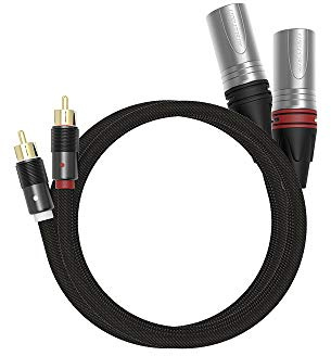 khadas Câble RCA équilibré XLR-3 mâle, câble audio stéréo pour caisson de basses [son Hi-Fi] pour Tone2 Pro, DAC de bureau, amplificateurs, systèmes Hi-Fi, haut-parleurs (1 m)