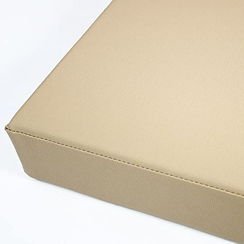 KicKiq Cojín de banco impermeable para exteriores de 2 plazas de piel sintética de 3 plazas con cremallera, cojín de banco de patio para silla oscilante (Kaki, 120 x 35 x 5 cm)