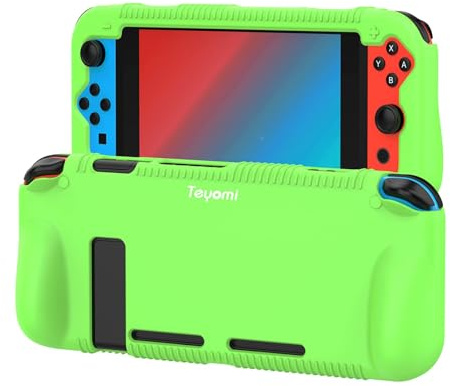 Teyomi Hülle für Nintendo Switch, Schutzhülle aus Silikon mit Federung und Anti-kratzt Spiel Kassette Slot Design