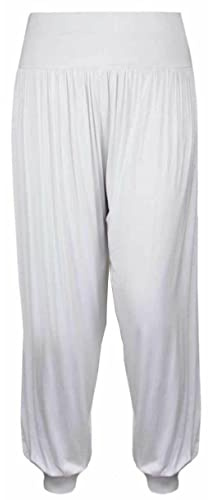 Pantalones Harem para niñas Pantalones Ali Baba Sueltos Casuales Holgados Deportes Danza Elástica Yoga Leggings Niños Acampanados Disfraces Niños Cómodos Pantalones Relajados de Cintura Blanco 5-6 Año