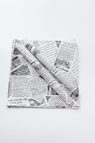 Tola-Trade Pommespapier Papierblätter Einlagen für Pommeskorb Braun und Weiß 50 Stück| Burger Wrap Papier für Sandwich, Lebensmittel, Hot Dog, Kuchen | Zum Basteln als Tischdekoration - Weiß