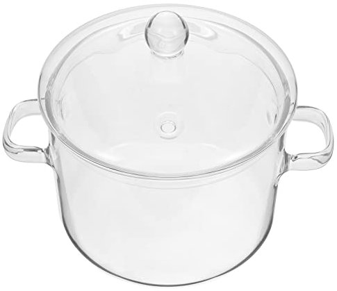 Pentola in Borosilicato Trasparente Da 1900Ml Con Coperchio E Manici Doppio Per Cucina Ideale Per Zuppe E Pasta