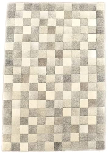 KUHFELL Teppich Patchwork Mix GRAU Natur 120 x 180 cm FELLTEPPICH AUS ECHTEM KUHFELL RINDERFELL