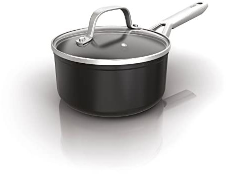 Ninja ZEROSTICK Essentials Cookware C10218UK - Pentola con coperchio in vetro, antiaderente, in alluminio forgiato di lunga durata, compatibile con induzione, adatta al forno fino a 260 °C, colore