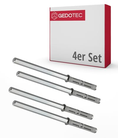 Gedotec Tablarträger Regal-Bodenträger unsichtbar - 4 Stück Regalträger | TITAN MIDI | Wandregal-Halter Tragkraft 25 kg je Paar | Stahl Fachboden-Träger für Wand-Montage | Schwerlast Regalhalter