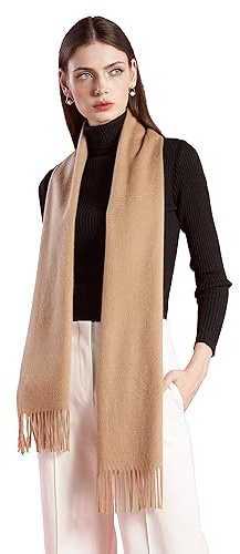 SEECOSY Pashmina-Schal aus 100% reinem Kaschmir – klassischer, einfarbiger, warmer, weicher Schal, Geschenk für Damen und Herren