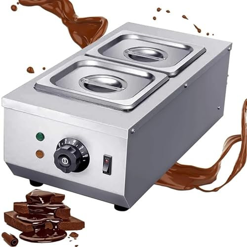 Máquina eléctrica para templar Chocolate, 2 tanques, máquina para derretir queso, calentador comercial, doble olla, fuente, calentador de sartén