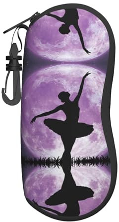 SCAUA Schwarze weiße Musiknoten-Sonnenbrillen-Tasche Ultraleicht Neopren Brillenetui mit Karabiner Tragbare Brillenetui, Ballerina Dance, One size