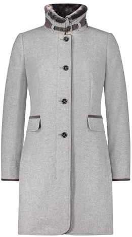 Gil Bret Damen Wollmantel mit Stehkragen 42, Light Silver Melange