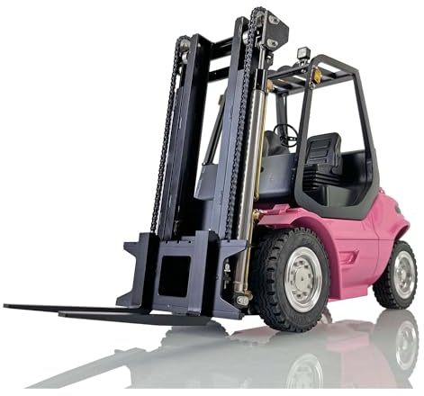 LESU 1/14 RC Carrello elevatore idraulico Modello RTR RC Trasferimento Costruzione Auto Pompa Valvola Motore Luce Suono I6S Radio Controller Rosa