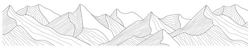 wandmotiv24 Fototapete panorama Minimalistische Berge, selbstklebende Strukturtapete 260g - Mittel (250x50cm) Minimalistische Berge, Linie, schwarz, weiß, Vektor, grafik M0113