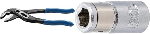 BGS 75109 | Wasserpumpenzange & 8213 | Bit-Adapter mit Haltekugel | Innenvierkant 6,3 mm (1/4) | Innensechskant 6,3 mm (1/4)