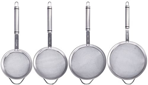Juego De Cucharas De Colador De Araña De Acero Inoxidable 304 - Cucharas De Espumadera De Malla Fina De 4 Piezas Para Ollas Calientes Y Freír - Coladores De Cocina Para Un Filtrado De Aceite Eficiente