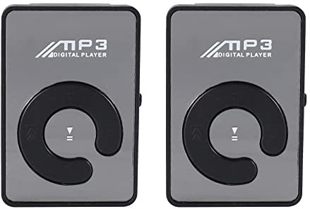 Uikdjgu 2X Mini Lecteur de Musique MP3 Numérique Pince Miroir Prise en Charge Carte SD TF 8GB Noir