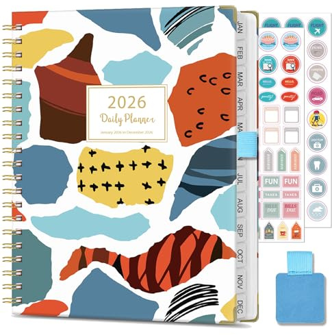 Gumiho Wochenplaner 2026 Spirale - A4 Planner (Januar-Dezember 2026)-Schulplaner Mit Plattenklemmen,Tasche,Monats-Tags