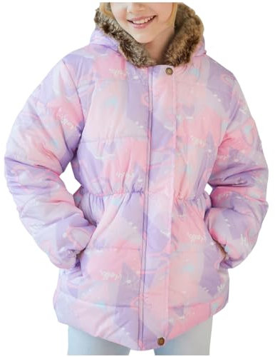 XINYUNZU Mädchen Wintermantel Winterjacke Kinder Daunenjacke Warm Tunika-Jacke Puffer Kapuzenjacke Verdickte Mäntel Parka Coat Girl Steppjacke Outdoor Jacken Blitzangebote des Tages Lila 8 Jahre