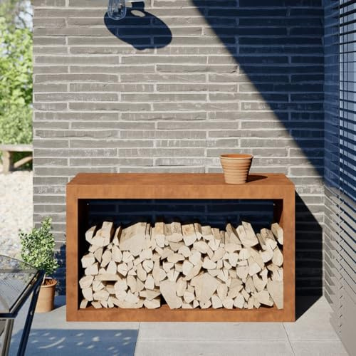 Rantry Brennholzregal 100x40x60 cm Wetterfester Stahl Kamin- und Holzofenzubehör Model850988