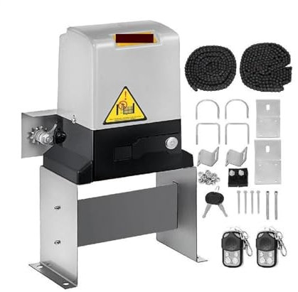 HEALBYBLE Ouvre-Porte Coulissant électrique avec 2 télécommandes, matériel d'opérateur de Porte, Moteur d'allée sur Piste Robuste for la sécurité,ConçU pour Un Service Durable