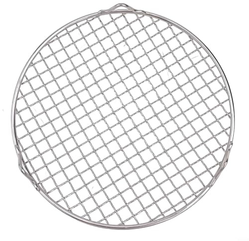 Grille de refroidissement ronde, grille de four en acier inoxydable 201, filet de barbecue avec 3 pieds, pour la cuisson à la vapeur (24 cm)