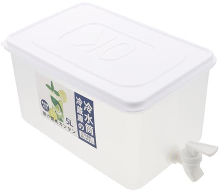PRETYZOOM Botella De Agua Fría Con Grifo De Gran Capacidad Jarra De Agua Hogar Para Dispensación De Bebidas Frías Color Blanco