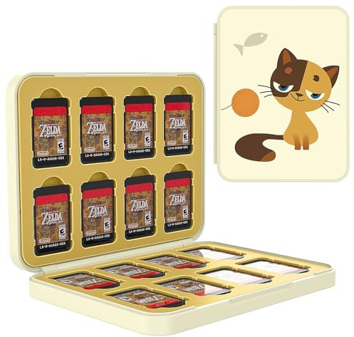 TiMOVO 16 Game Card Case for Nintendo Switch/Switch OLED/Switch Lite, 16 Game Holder Cartridge Case, Compact and Portable Game Storage Case Box for 16 Game Cards and 16 SD Cards, Beige