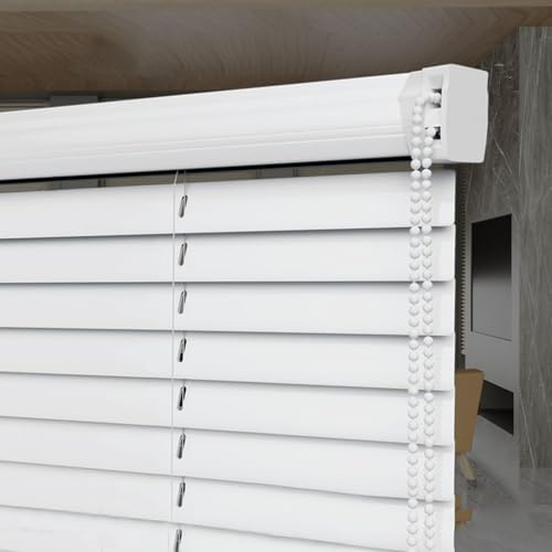 Sh000ad Aluminium Metal Venetian Blinds Window Shutter Blind Shades Easy Fit 25mm Slat Curtains,White,Rooming Darkening for Home Office Bathroom Kitchen,Custom,Width × Height (115cm x 80cm)