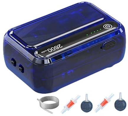 Bomba de aire silenciosa para acuario, inflador de oxígeno de peces de carga USB, bomba de aire portátil ajustable, aireador silencioso para estanques de peces hidropónicos