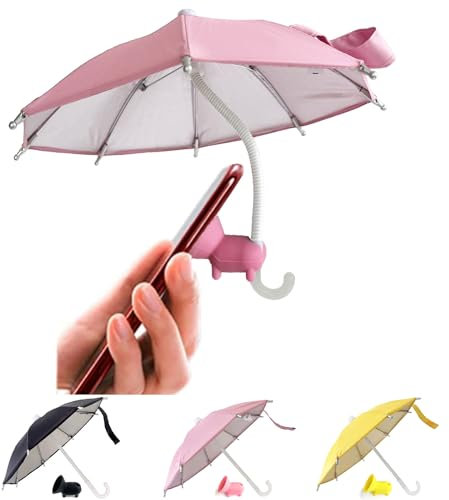 FantasyBear UV Protection Phone Umbrella for Sun,Universal Adjustable Piggy Suction Cup Phone Stand,Sun Blocker Cover Visor for Beach Pool Outdoor Tiktok YouTube Video Photo Watching Shooting Phone