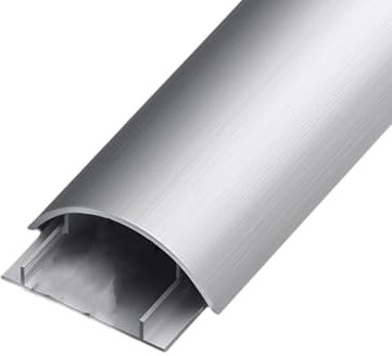 Goulotte Passe Cable Sol,Conduit De CâBle,Cache-CâBle De Sol,Demi-Rond Goulottes De CâBles,Auto-AdhéSif Canal De CâBle pour Sol,Goulotte Electrique Exterieur,Alliage D'Aluminium