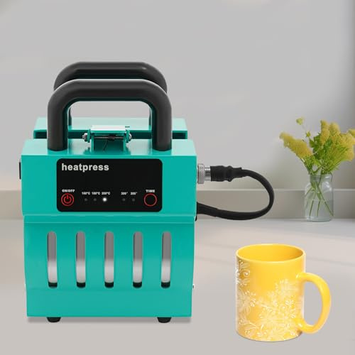Mini Tassenpresse Maschine Mug Presse Heater Bedrucken Sublimationspresse 10 bis 11 Unzen, Tassenpressmaschine 350W für DIY Personalisierte Tassenbedruckung mit 3 Temperaturstufen (160℃/180℃/200℃)