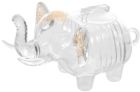 Yardwe Elephant Shape Piggy Bank Boys and Girls Money Box Sturdy Glass Coin Bank Elephant Decor Home Saving Pot