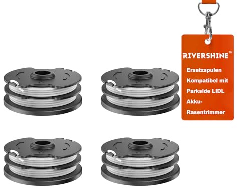 Rivershine 6 bobinas de alambre de repuesto, compatible con el cortabordes Parkside LIDL PRTA 20-Li A1, B2, C3; PRT 550 A1, A3; PRT 300 A1 (4 bobinas de alambre)