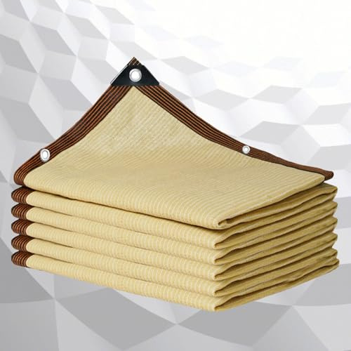 Telo Ombreggiante 3x4 Occhiellato Traspirante Vela Ombreggiante Rettangolare Tessuto Ombreggiante Traforato 90% Ombreggiatura Resistente UV Traspirante Raffreddamento Reti Giardino,beige-4x8m