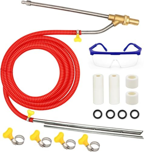 Kit de sablage pour Nettoyeur Haute Pression, Accessoire de sablage Humide 5000 PSI, sablage pour Nettoyeur Haute Pression avec buse céramique de Rechange, déconnexion Rapide 1/4 pouc (Rouge)