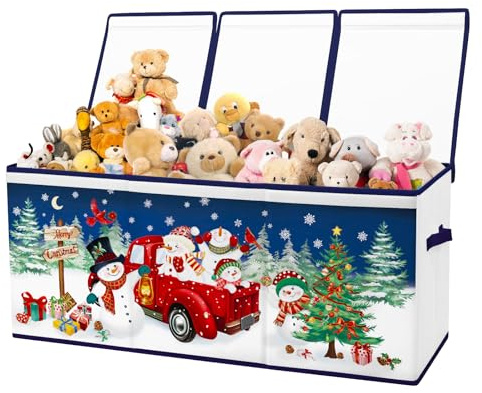 alldomess Scatola di Giocattoli con Coperchio e Maniglie, Cesto Portagiochi Bambini Ragazzi e Ragazze, Scatola Pieghevole, Camera da letto, Sala da giochi, Pupazzo