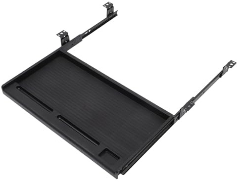 BUGUUYO Tiroir de Rangement Noir PP en Bureau sous Glissières Clavier avec Ergonomique Support de Espace Optimisé pour
