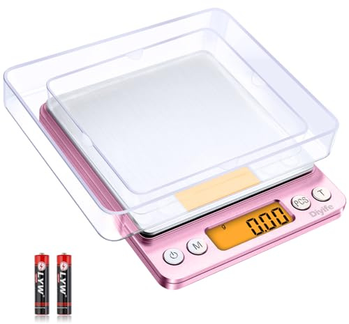 Digital Pocket Scales, Diyife 500g/0.01g High Precision Mini Kitchen Scales | Dual Trays, Tare, PCS Counting, Auto Off, 6 Units, Backlit LCD, Portable Food Scales for Jewellery Gold Coffee Herb Gem Yeast