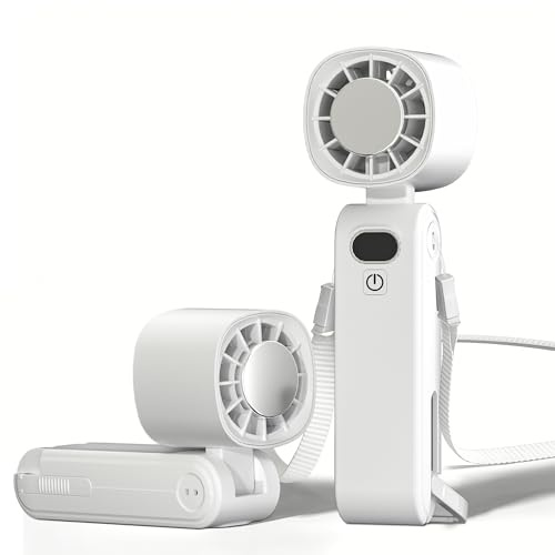 Mini Ventilator Mit 5 Geschwindigkeitsstufen, 13000RPM TYPE-C Handventilator Akku Aufladbar, Tragbar, TEC PKühlend ,Ventilator Klein,Usb Ventilator, 5000Mah Akku Ventilator Für Büro, Outdoor