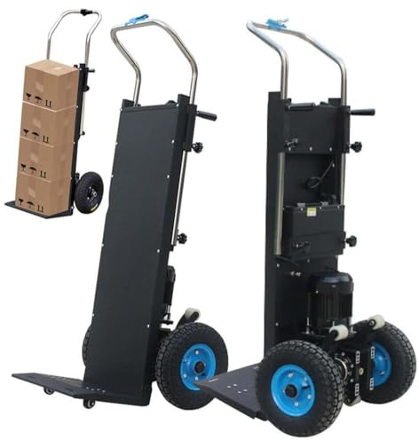 Carro eléctrico para subir escaleras que ahorra mano de obra para carga de 400 kg, potencia de 1200 W, diseño plegable para transportar escaleras arriba y abajo
