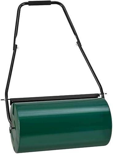 Rasenwalze aus Metall 60 cm Arbeitsbreite – 48L Befüllbare Gartenwalze für Wasser & Sand – Robuste Handwalze mit Schmutzabweiser – Ergonomische Bodenwalze zum Rasen anlegen & Saatgut andrücken
