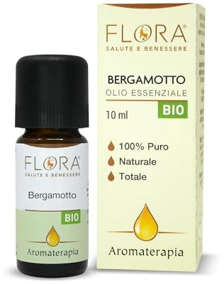 Flora Olio Essenziale Bergamotto Bio, Aroma Naturale per Alimenti - 10 ml