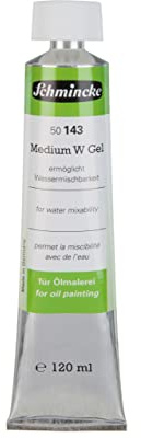 Schmincke - Medium W Gel, tube 120 ml, 50143012, Jelly like medium, makes oil colours water-mixable, increases gloss and transparency, odourless