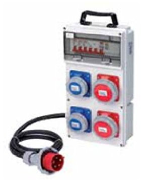 QUADRO DI DISTRIBUZIONE con 1 spina CEE 16A-IP67 3P+N+T 415V