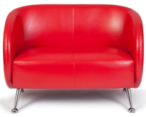 HJH Office Lounge Sofa ST. LUCIA divano a 2 posti in ecopelle con rivestimento morbido, extra confortevole, 713402, rosso